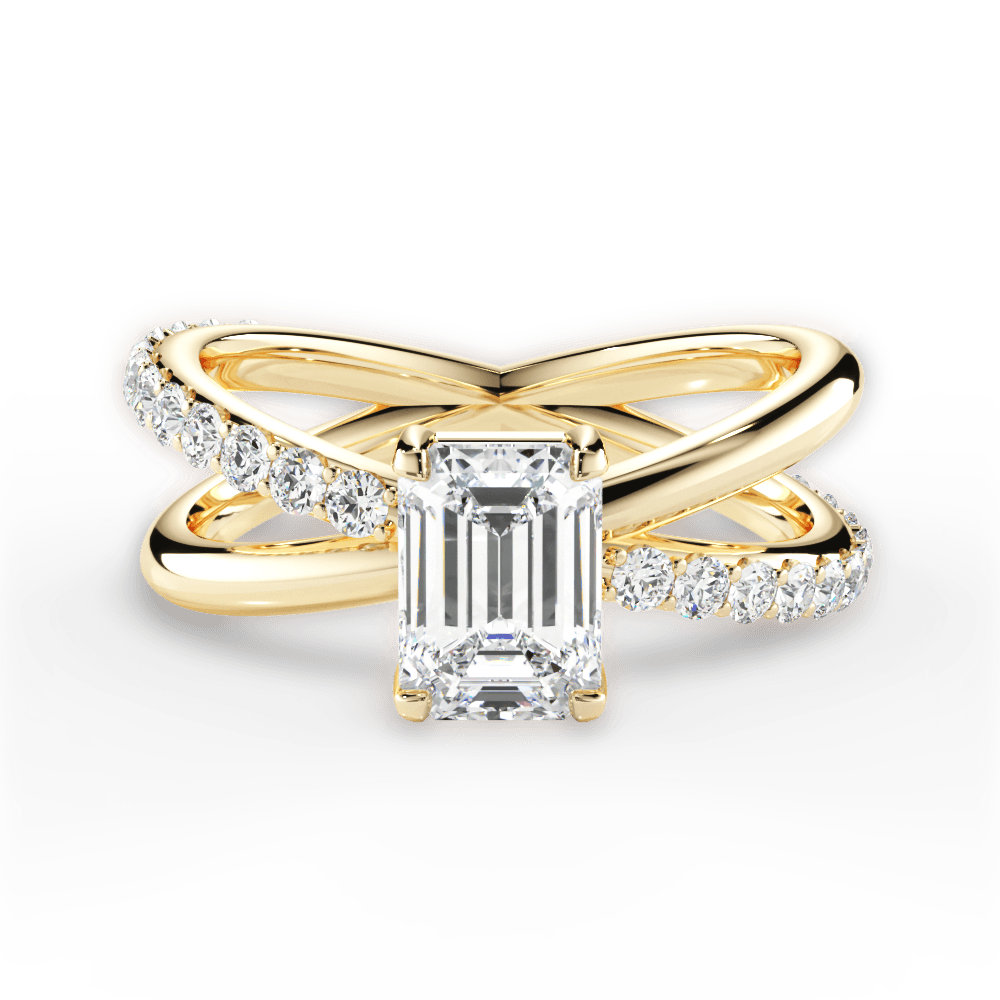 Jennifer Emerald Cut Lab Grown Diamond 18Kt Yellow Gold Engagement Ring
