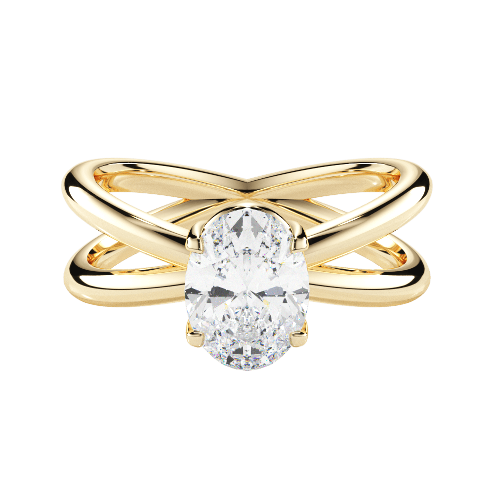 Ada Oval Cut Lab Grown Diamond 18Kt Yellow Gold Engagement Ring