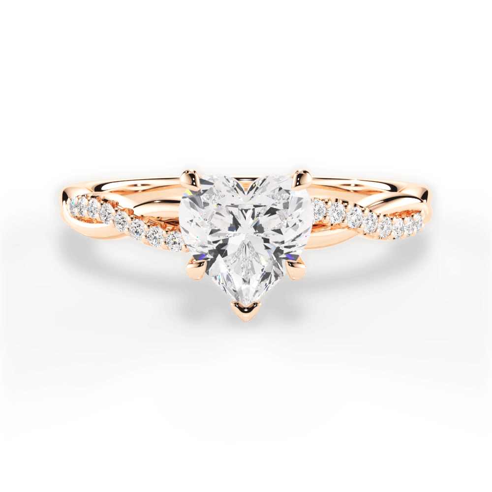Charlotte Heart Cut Lab Grown Diamond 18Kt Rose Gold Engagement Ring