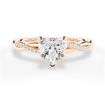 Charlotte Heart Cut Lab Grown Diamond 18Kt Rose Gold Engagement Ring