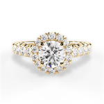 Lacey Round Cut Lab Grown Diamond 18Kt Yellow Gold Engagement Ring