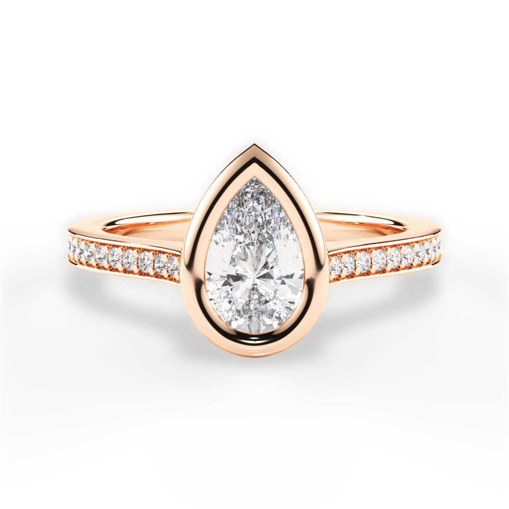 Deanna Pear Cut Lab Grown Diamond 18Kt Rose Gold Engagement Ring