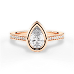 Deanna Pear Cut Lab Grown Diamond 18Kt Rose Gold Engagement Ring