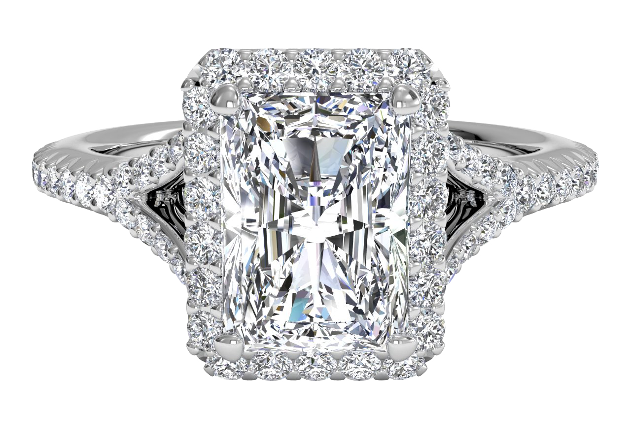 Judy Radiant Cut Lab Grown Diamond 14Kt White Gold Engagement Ring