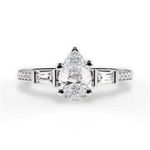 Katie Pear Cut Lab Grown Diamond Platinum Engagement Ring