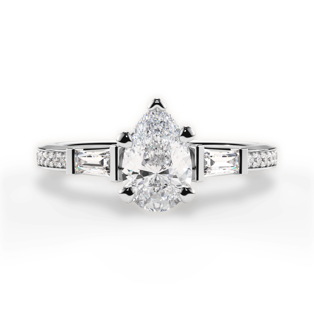 Katie Pear Cut Lab Grown Diamond 14Kt White Gold Engagement Ring