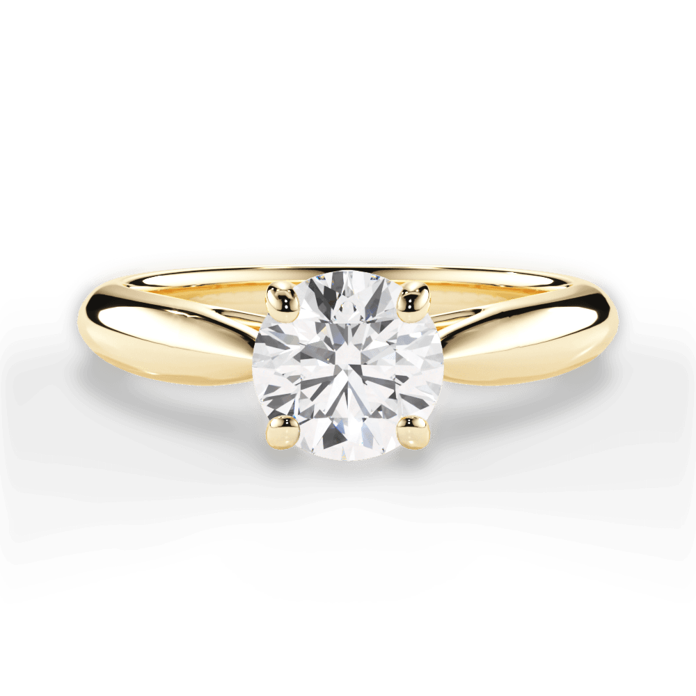Colleen Round Cut Lab Grown Diamond 18Kt Yellow Gold Engagement Ring