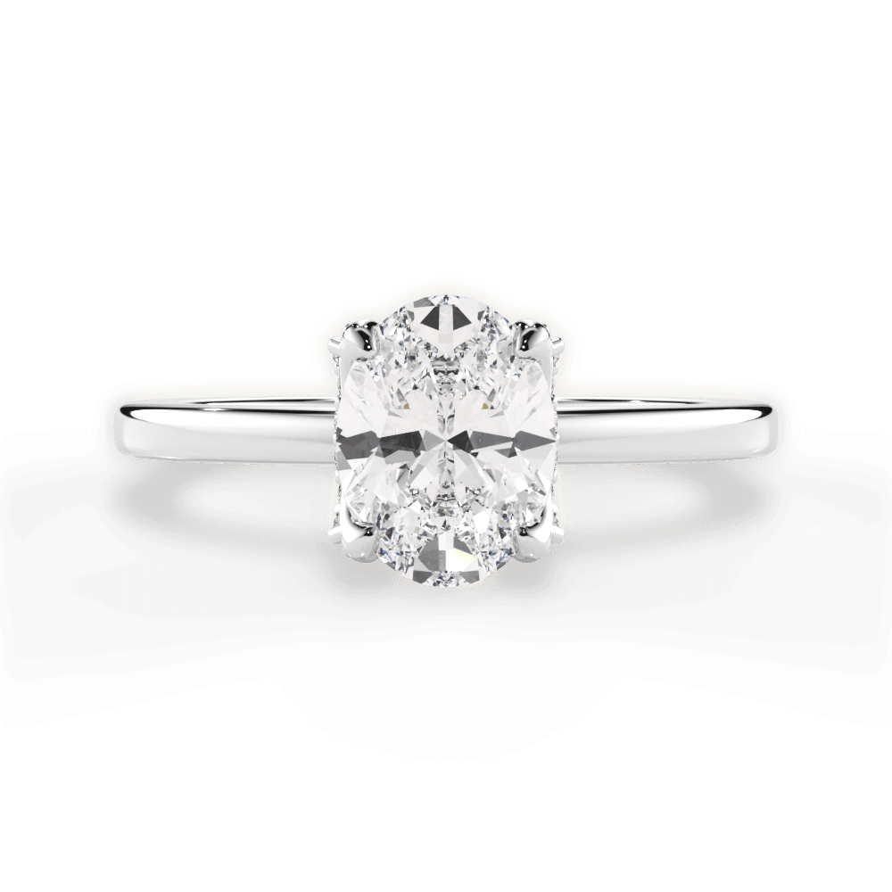 Gemma Oval Cut Lab Grown Diamond 18Kt White Gold Engagement Ring