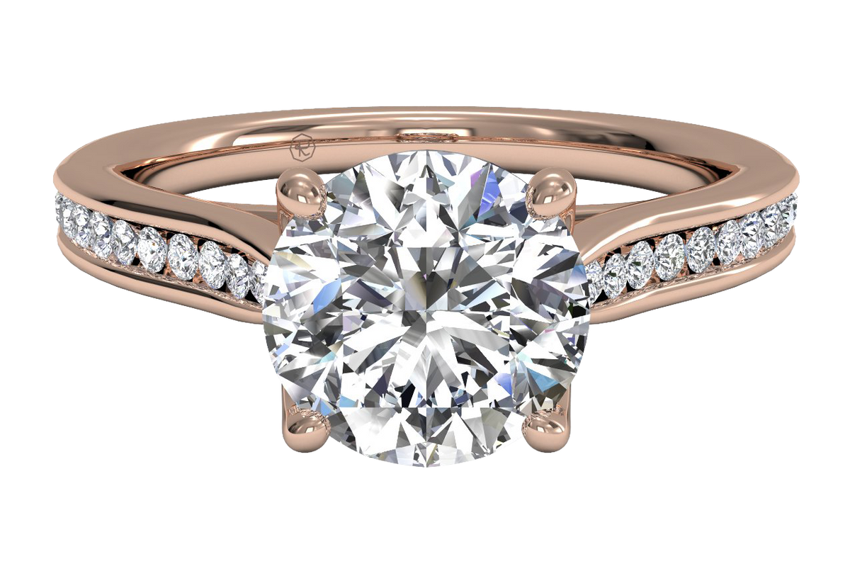Elena Round Cut Lab Grown Diamond 18Kt Rose Gold Engagement Ring
