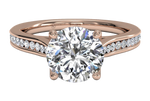 Elena Round Cut Lab Grown Diamond 18Kt Rose Gold Engagement Ring