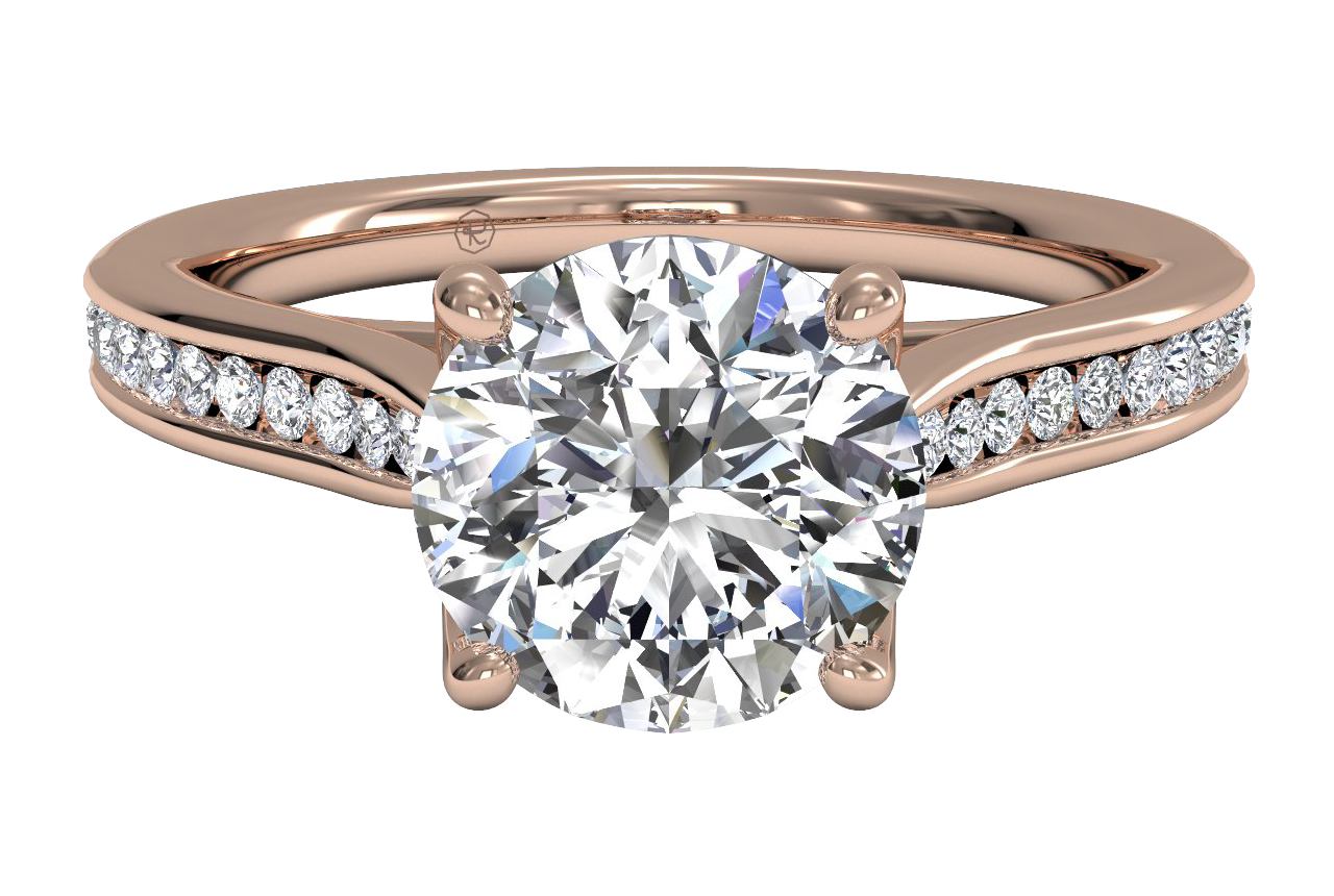 Elena Round Cut Lab Grown Diamond 18Kt Rose Gold Engagement Ring