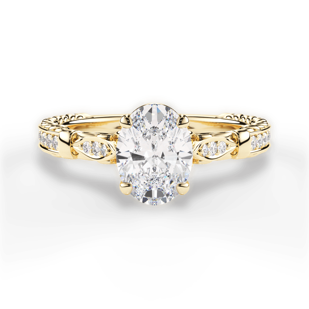 Gabriela Oval Cut Lab Grown Diamond 18Kt Yellow Gold Engagement Ring