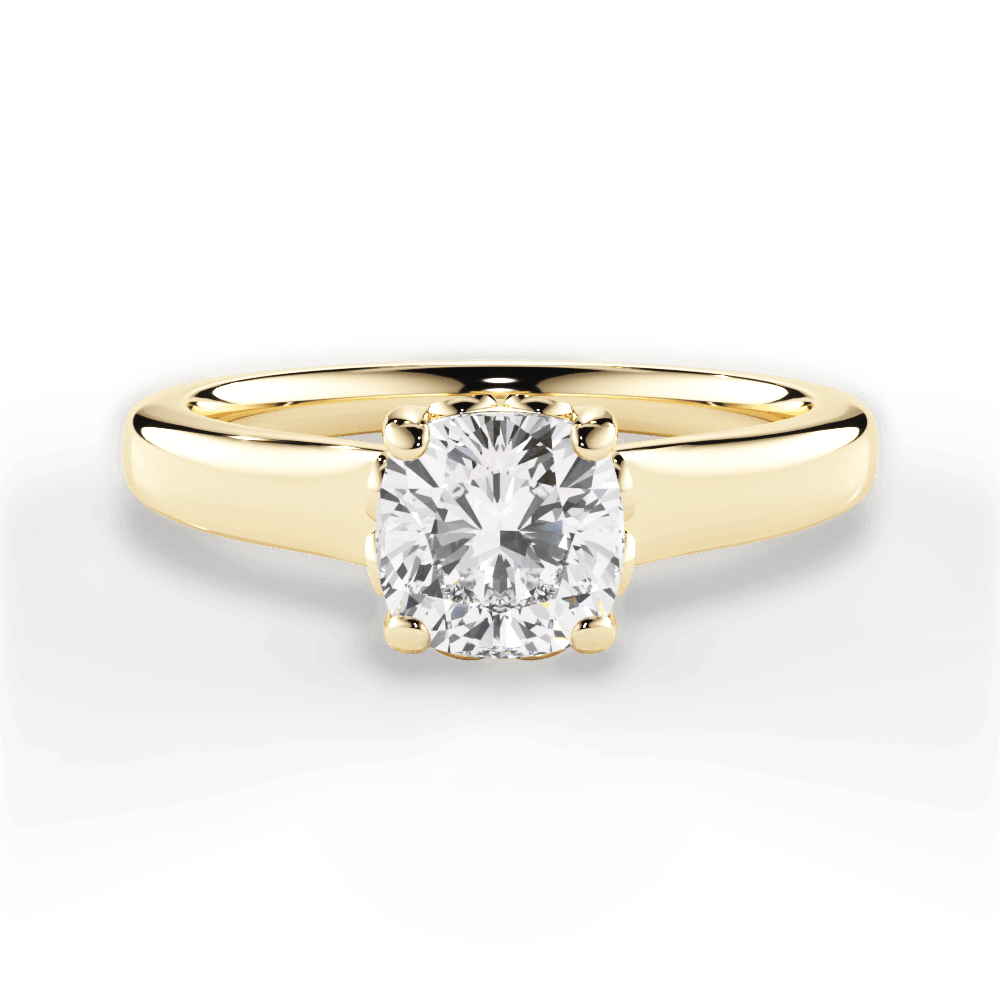 Carol Cushion Cut Lab Grown Diamond 18Kt Yellow Gold Engagement Ring