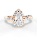 Kim Pear Cut Lab Grown Diamond 18Kt Rose Gold Engagement Ring