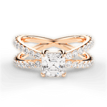 Lauren Asscher Cut Lab Grown Diamond 18Kt Rose Gold Engagement Ring