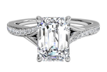Elise Emerald Cut Lab Grown Diamond 14Kt White Gold Engagement Ring