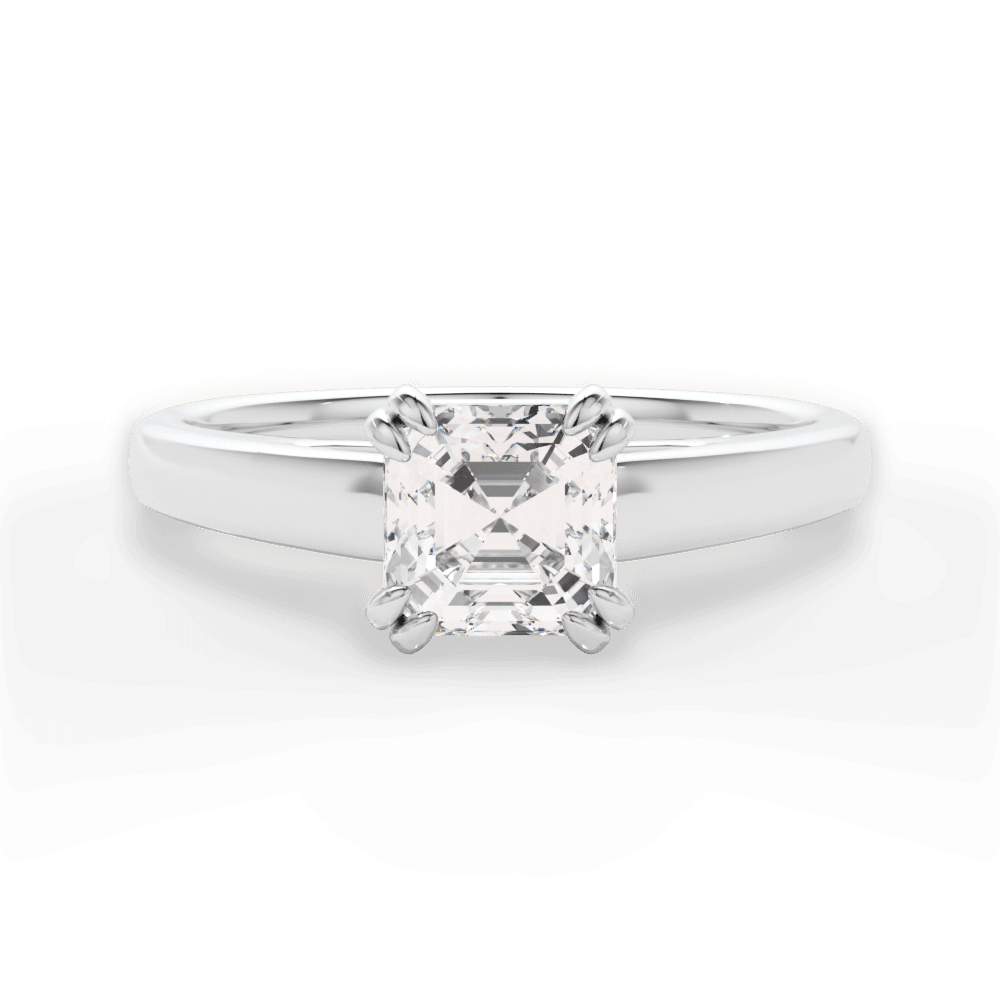 Anna Asscher Cut Lab Grown Diamond Platinum Engagement Ring