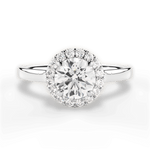 Fiona Round Cut Lab Grown Diamond 14Kt White Gold Engagement Ring