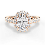 Lacey Oval Cut Lab Grown Diamond 18Kt Rose Gold Engagement Ring