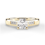 Brittany Asscher Cut Lab Grown Diamond 18Kt Yellow Gold Engagement Ring