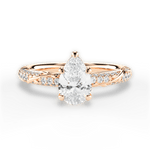Gloria Pear Cut Lab Grown Diamond 18Kt Rose Gold Engagement Ring