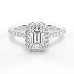 Leah Emerald Cut Lab Grown Diamond 18Kt White Gold Engagement Ring