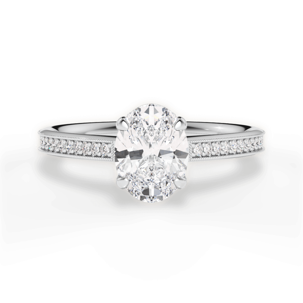 Janet Oval Cut Lab Grown Diamond Platinum Engagement Ring