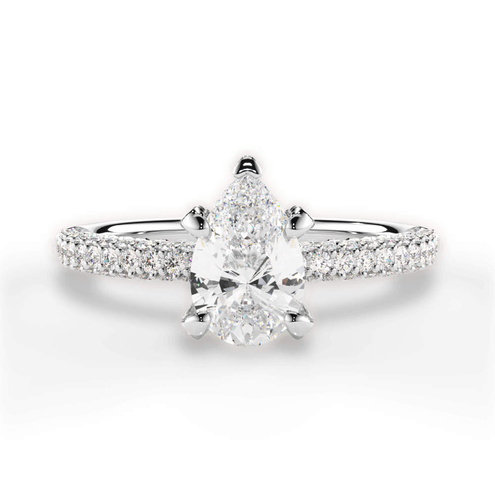 Lisa Pear Cut Lab Grown Diamond 14Kt White Gold Engagement Ring