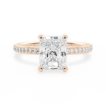 Janice Radiant Cut Lab Grown Diamond 18Kt Rose Gold Engagement Ring