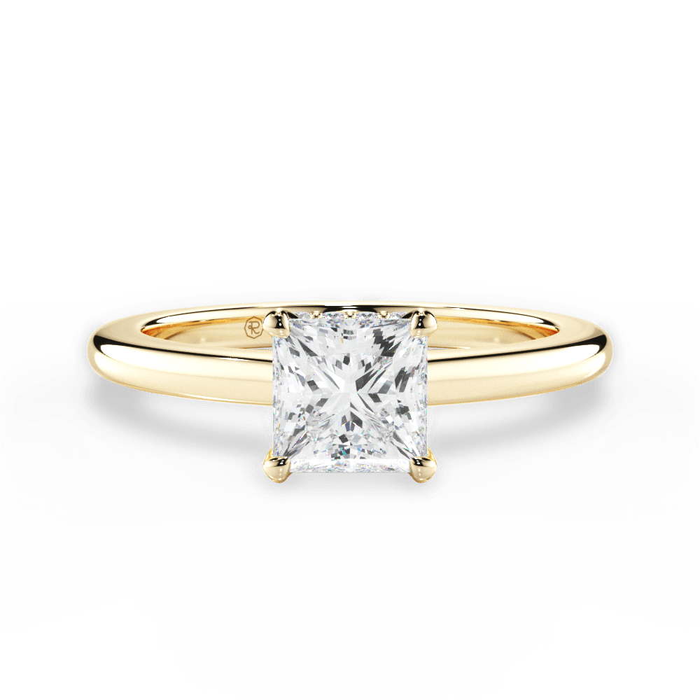 Brianna Princess Cut Lab Grown Diamond 18Kt Yellow Gold Engagement Ring