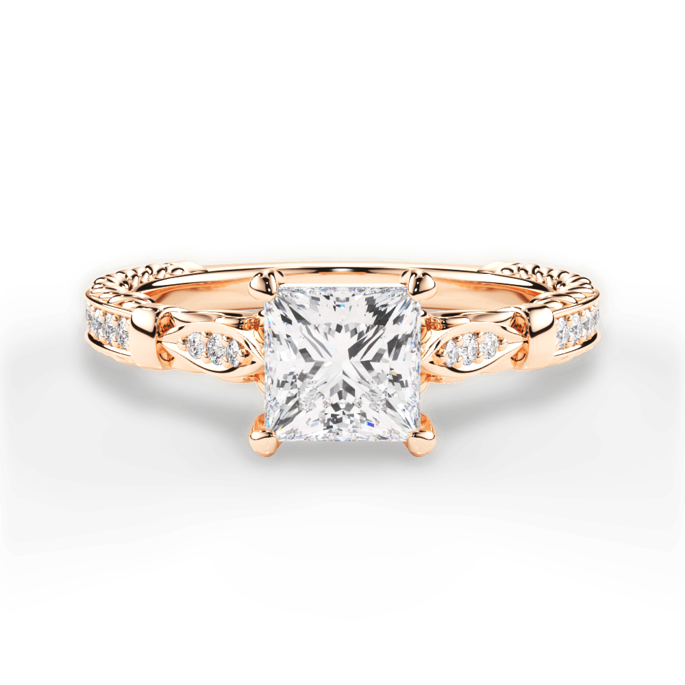 Gabriela Princess Cut Lab Grown Diamond 18Kt Rose Gold Engagement Ring
