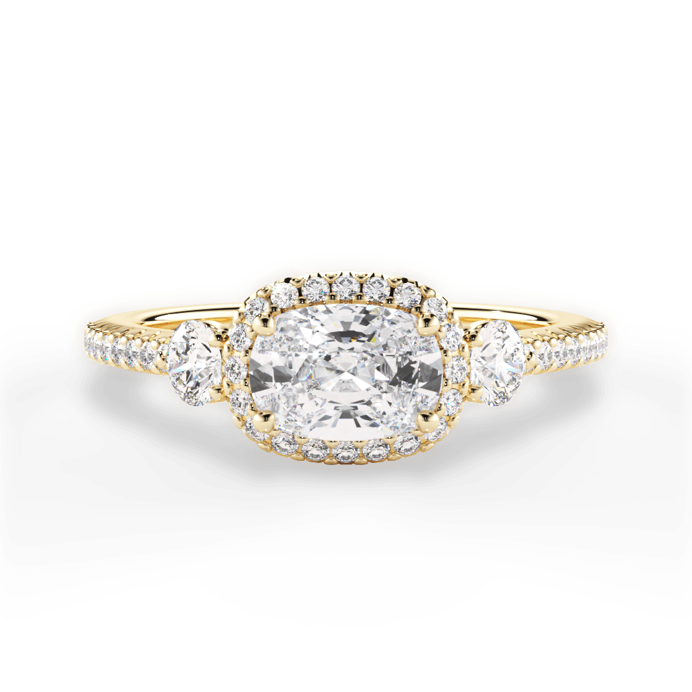 Kara Cushion Cut Lab Grown Diamond 18Kt Yellow Gold Engagement Ring