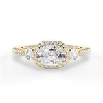 Kara Cushion Cut Lab Grown Diamond 18Kt Yellow Gold Engagement Ring