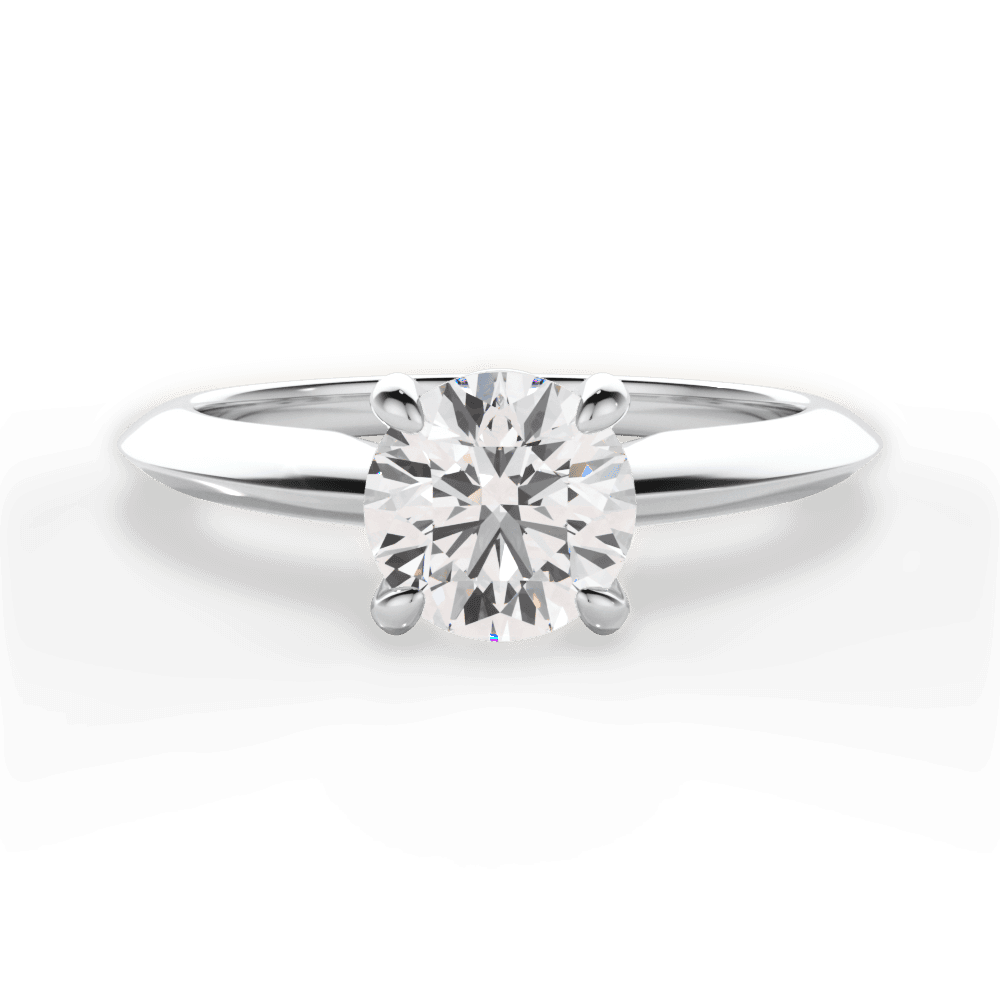 Amanda Round Cut Lab Grown Diamond Platinum Engagement Ring