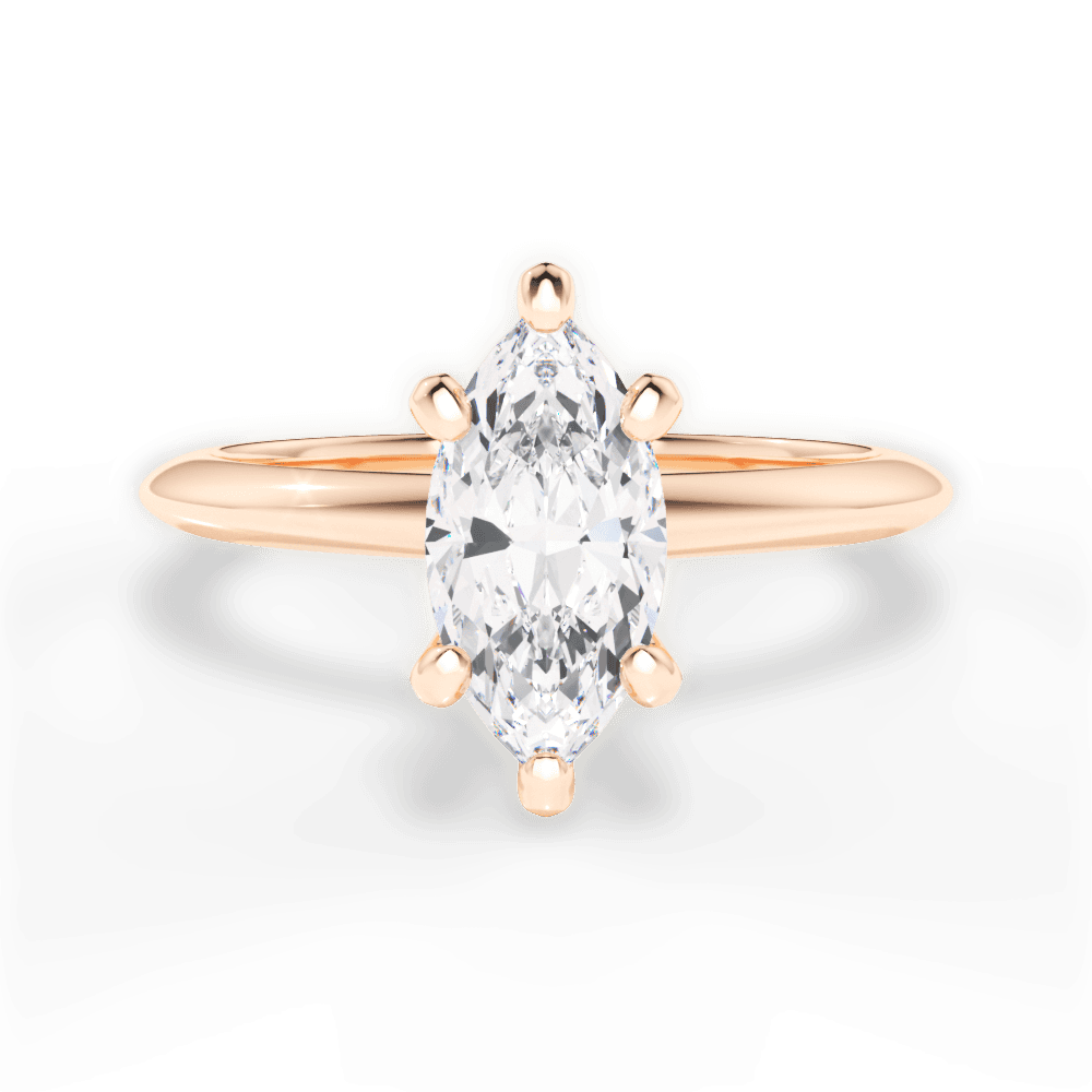 Casey Marquise Cut Lab Grown Diamond 18Kt Rose Gold Engagement Ring