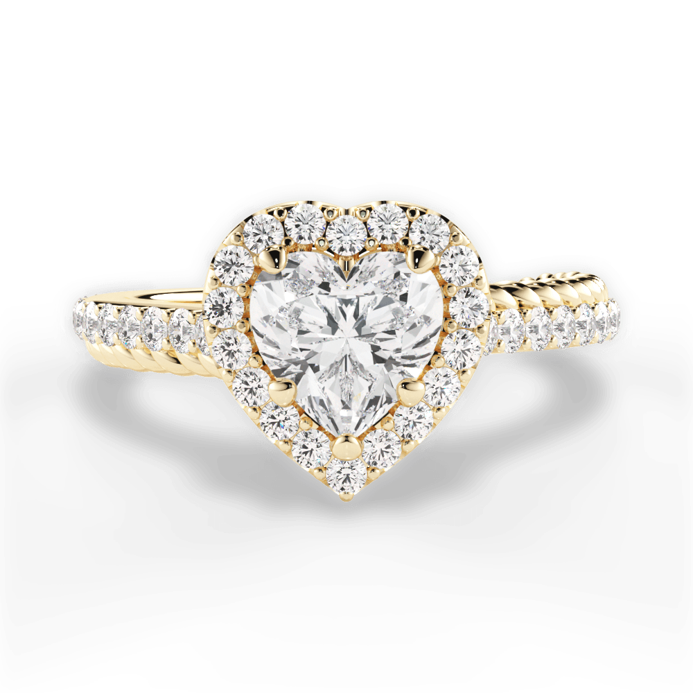 Kim Heart Cut Lab Grown Diamond 18Kt Yellow Gold Engagement Ring