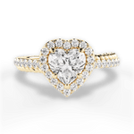 Kim Heart Cut Lab Grown Diamond 18Kt Yellow Gold Engagement Ring