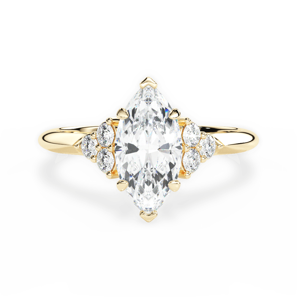 Celeste Marquise Cut Lab Grown Diamond 18Kt Yellow Gold Engagement Ring