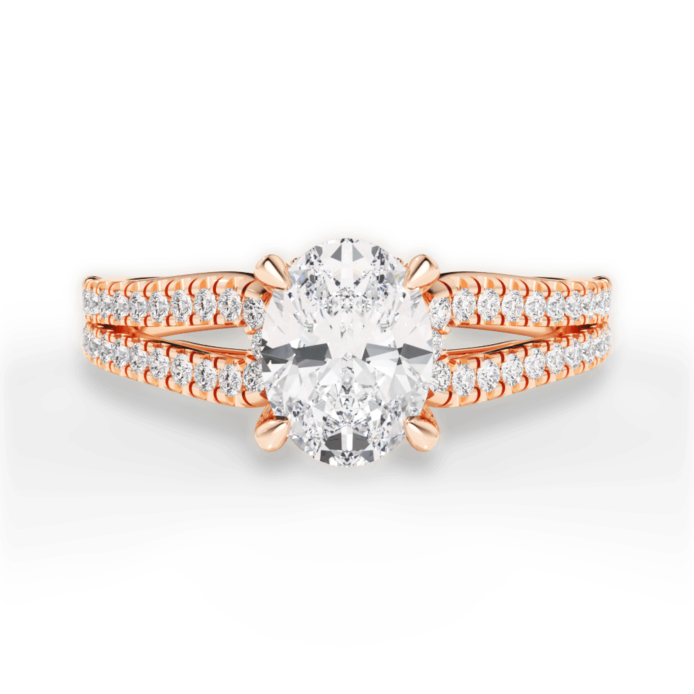 Jessica Oval Cut Lab Grown Diamond 18Kt Rose Gold Engagement Ring