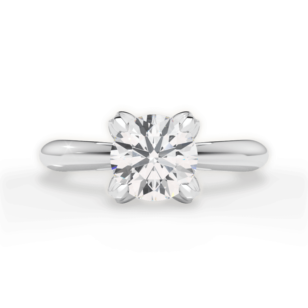 Elaine Round Cut Lab Grown Diamond 14Kt White Gold Engagement Ring