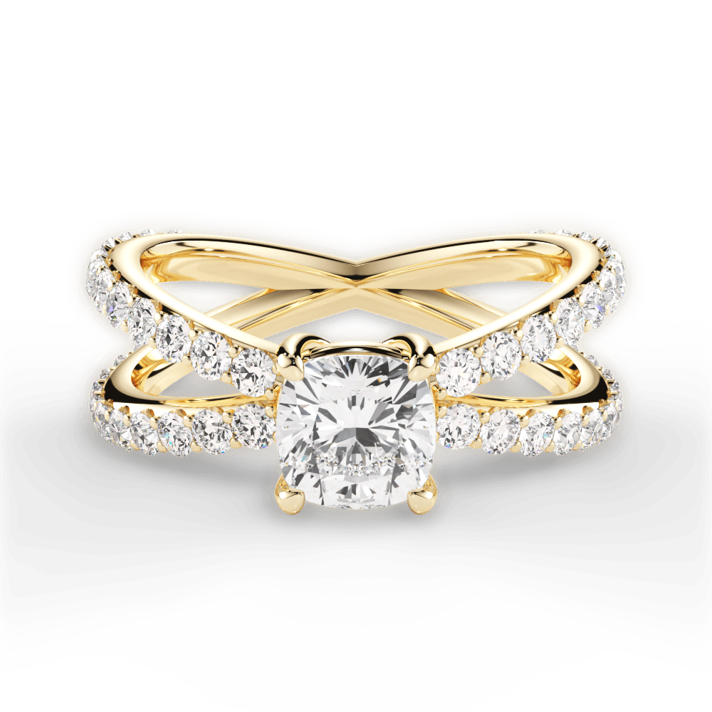 Lauren Cushion Cut Lab Grown Diamond 18Kt Yellow Gold Engagement Ring