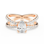 Lauren Pear Cut Lab Grown Diamond 18Kt Rose Gold Engagement Ring