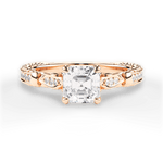 Gabriela Asscher Cut Lab Grown Diamond 18Kt Rose Gold Engagement Ring