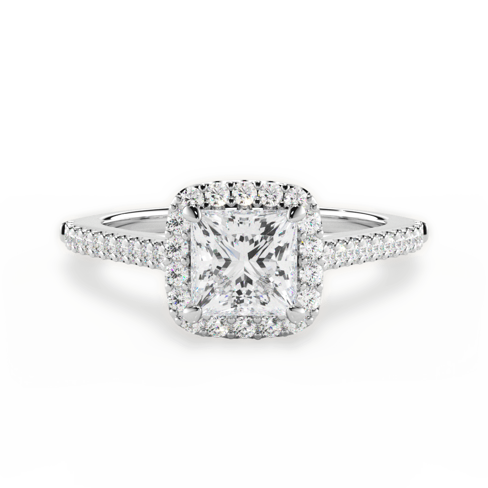 Jeanne Princess Cut Lab Grown Diamond Platinum Engagement Ring