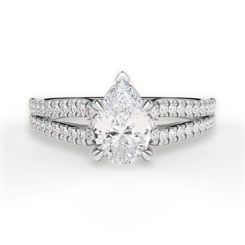 Jessica Pear Cut Lab Grown Diamond Platinum Engagement Ring