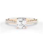 Giselle Asscher Cut Lab Grown Diamond 18Kt Rose Gold Engagement Ring