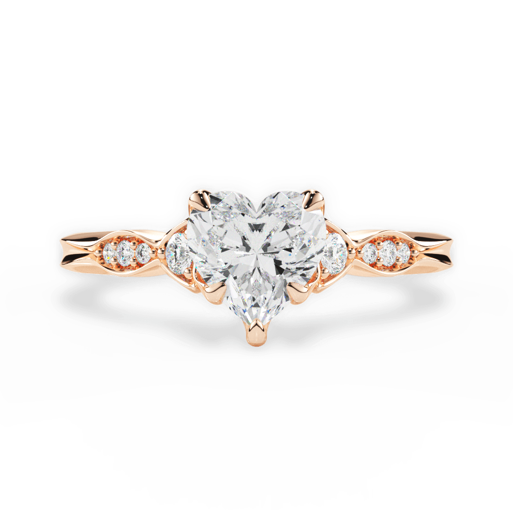 Cassie Heart Cut Lab Grown Diamond 18Kt Rose Gold Engagement Ring