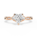 Cassie Heart Cut Lab Grown Diamond 18Kt Rose Gold Engagement Ring