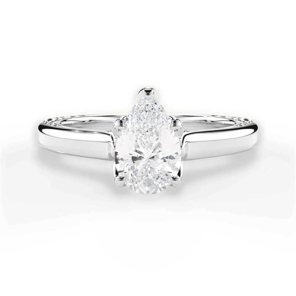 Carrie Pear Cut Lab Grown Diamond 14Kt White Gold Engagement Ring