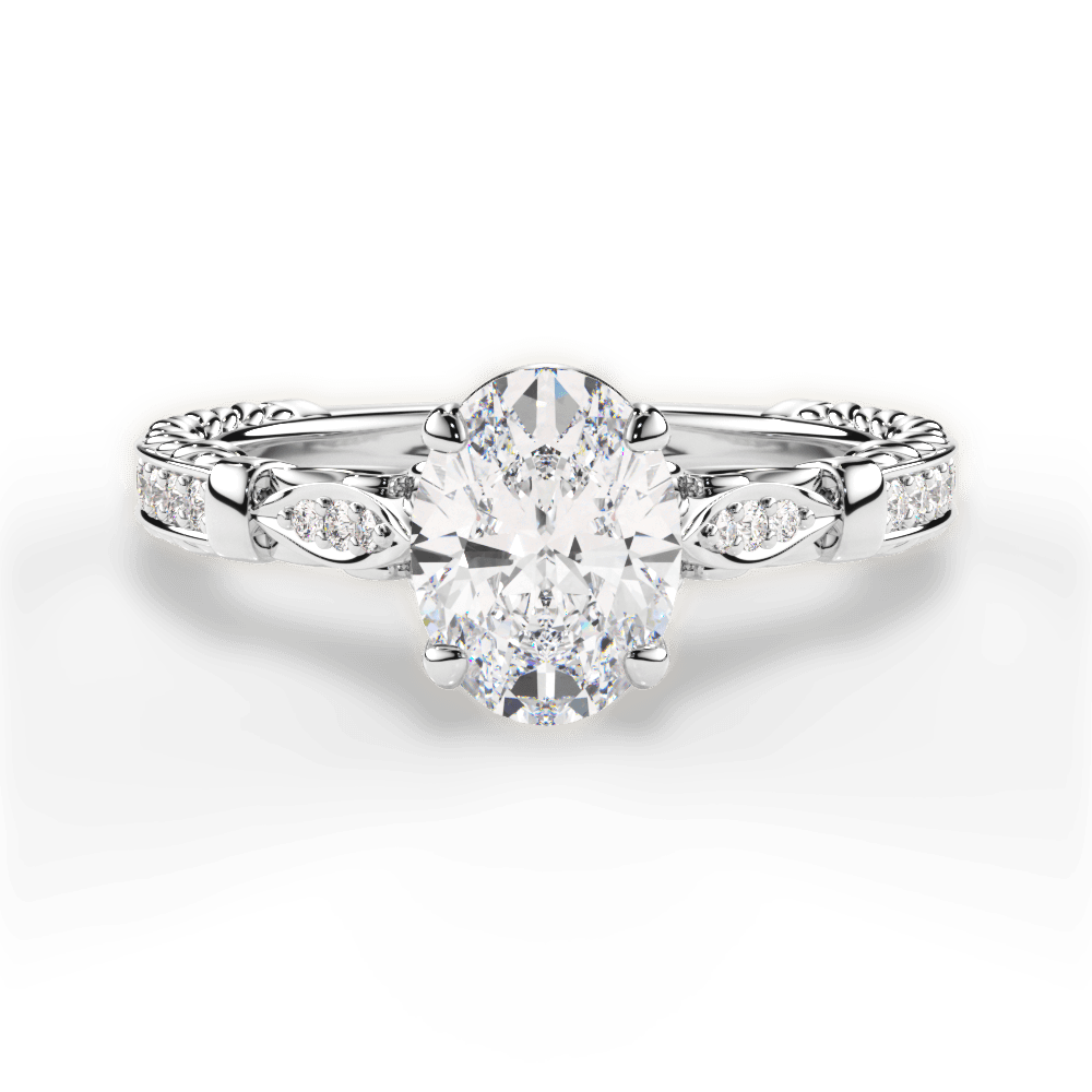 Gabriela Oval Cut Lab Grown Diamond Platinum Engagement Ring